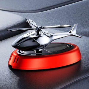 Helicopter Car Air Freshener Scent Car Fragrance Perfume Aromatherapy Decoration Perfume Solar Power Dashboard Diffuser with Refill RED