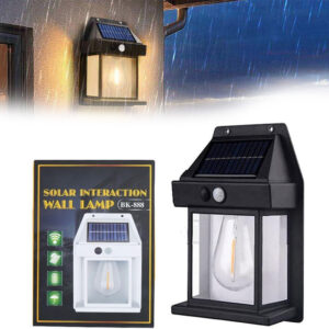 TCCO Solar Lights Outdoor, Wireless Dusk to Dawn Porch Lights Fixture, Solar Wall Lantern with 3 Modes & Motion Sensor, Waterproof Exterior Lighting with Clear Panel for Entryway Front Door