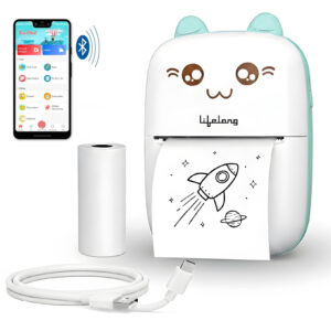 Lifelong Mini Thermal Printer | Portable & Inkless | Support Bluetooth | Wireless Mobile Printing for Android & iOS | Photo Printing | Black & White Sticker & Mini Pocket Printer for Kids (LLEMP09)