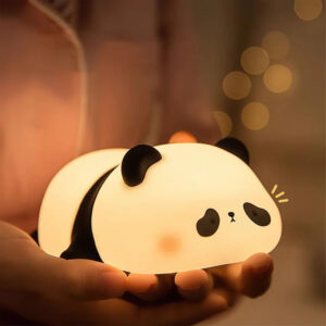 Touch Silicone Panda Night Light - LED Night Lamp for Kids,Girls & Boys | Cute Bedroom Decor & Gift (Sleeping Panda Lamp)