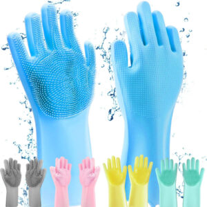 Gloves for Washing Dishes/Hand Gloves for Kitchen/Kitchen Gloves for Dishwashing/Dish Washing for Women/Cleaning/Rubber Scotch/Home Essentials Product/Silicone/cooking/Bathroom/Car-Multicolour